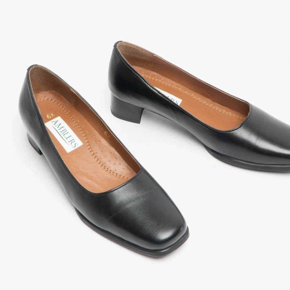 WALFORD Ladies Leather Wide Fit Court Shoes Black sold by Shuperb product image thumbnail 2