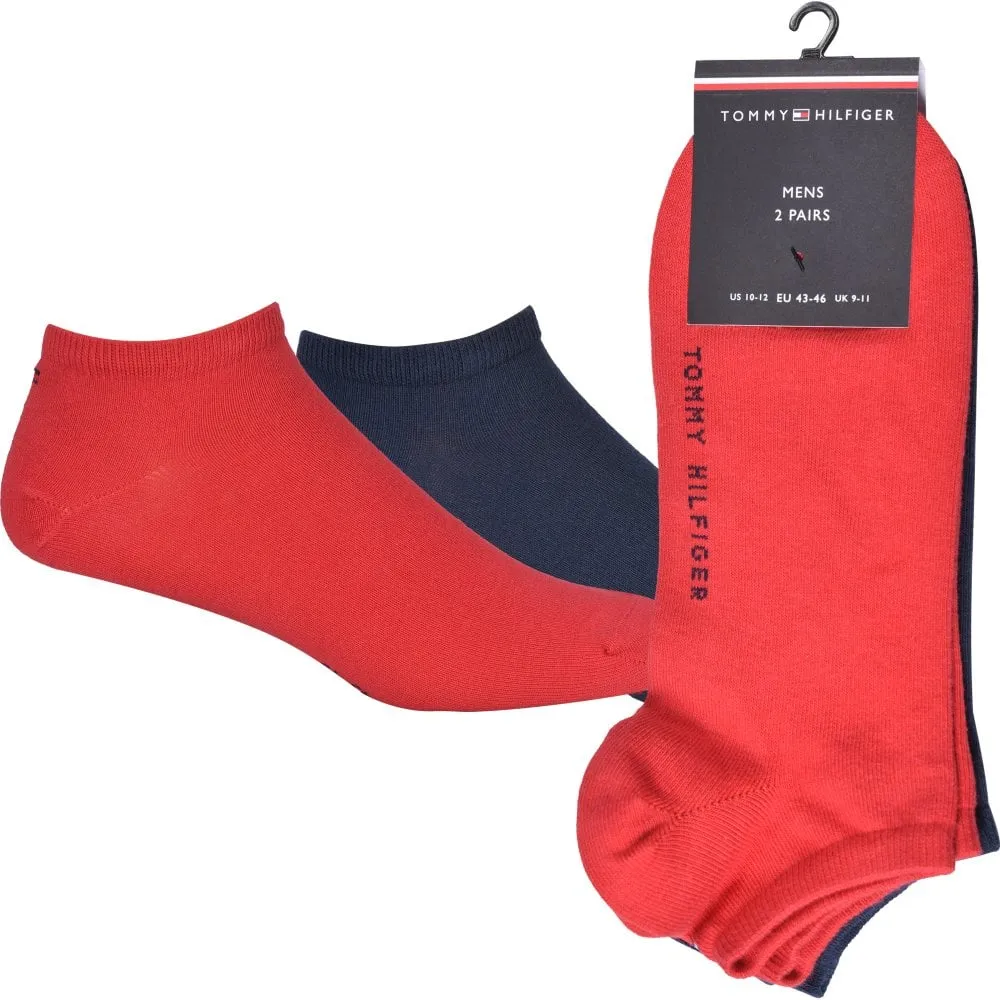 Tommy Hilfiger 2 Pack Mens Ankle Socks Red/Navy sold by Shuperb product image thumbnail 2