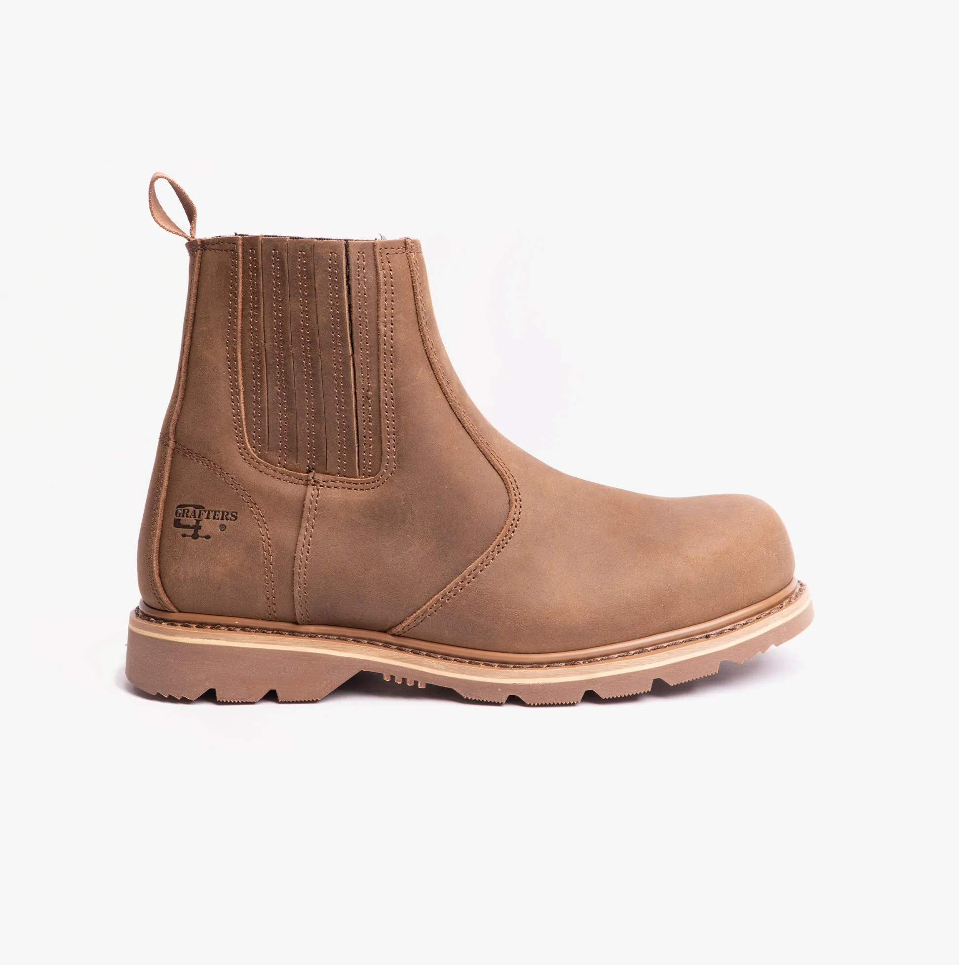 Grafters M763DB Mens Leather Safety Boots Dark Brown sold by Shuperb