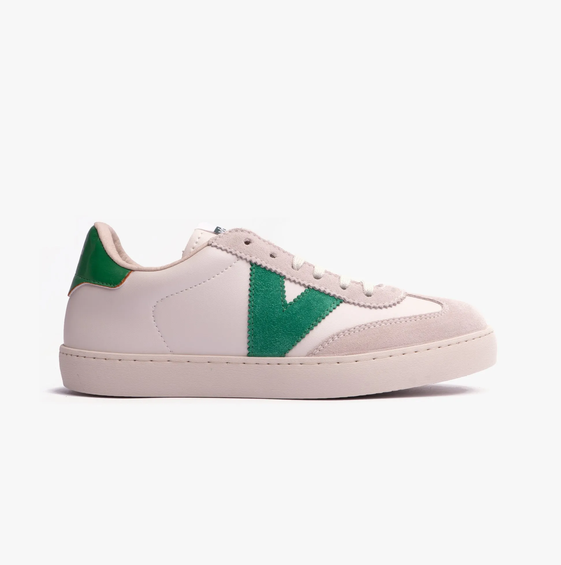 Victoria BERLIN FAUX LEATHER & SPLIT Womens Trainers Verde sold by Shuperb