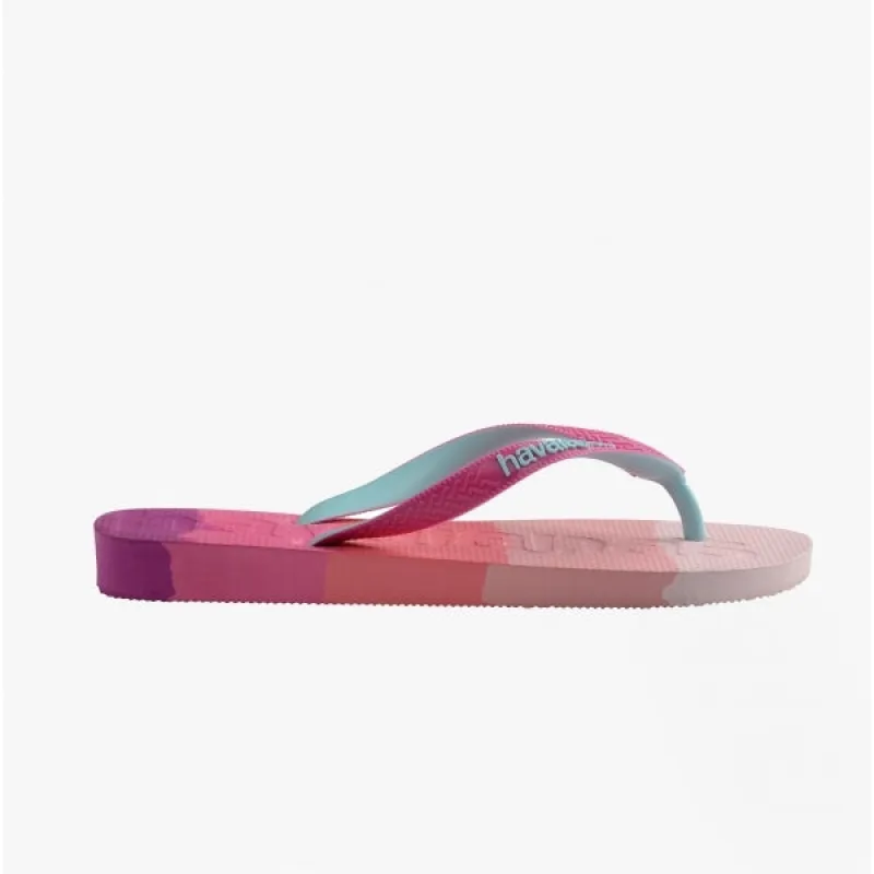 HAV TOP LOGOMANIA Ladies Flip Flops Gradient Pink Gum sold by Shuperb