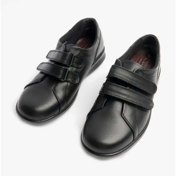 NAOMI Ladies Leather Extra Wide (2E) Touch Fasten Shoes Black sold by Shuperb product image thumbnail 2