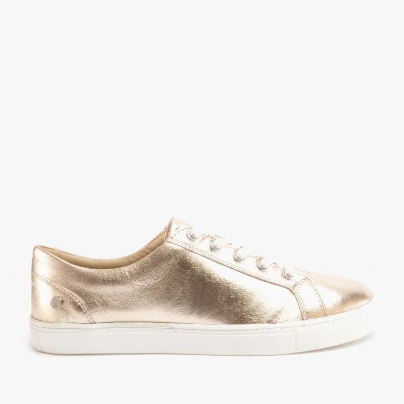 Hush Puppies TESSA Womens Leather Casual Trainers Gold sold by Shuperb