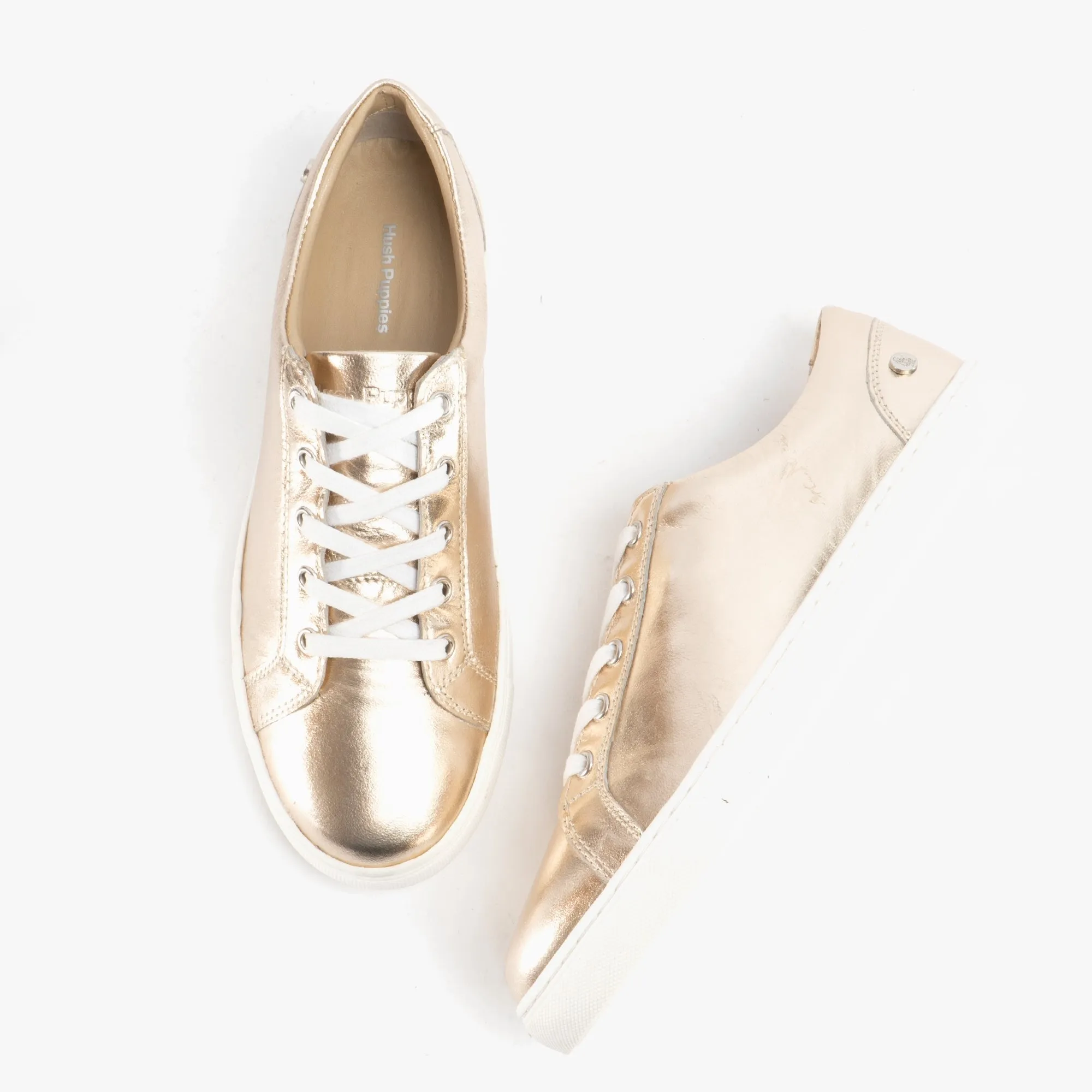 Hush Puppies TESSA Womens Leather Casual Trainers Gold sold by Shuperb product image thumbnail 2