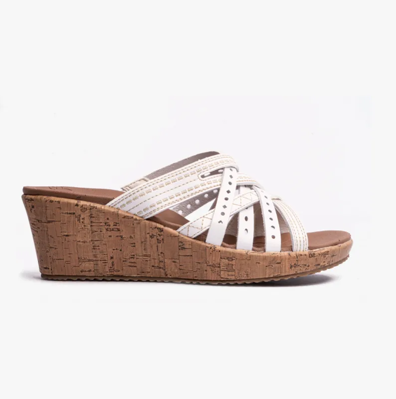 Skechers 119578/WHT BEVERLEE - HOT SPRING Womens Sandals White sold by Shuperb