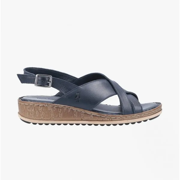 Hush Puppies ELENA Womens Leather Wedge Heel Sandals Navy sold by Shuperb