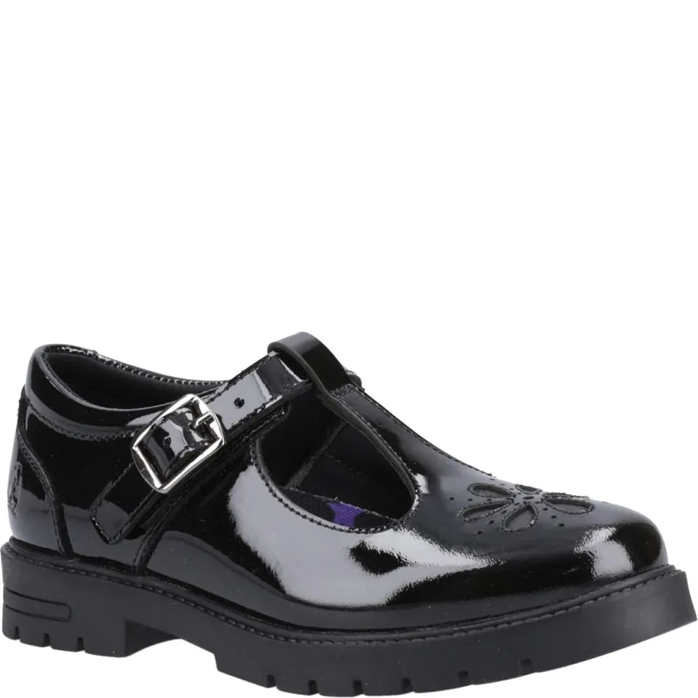 Hush Puppies FIONA Girls Leather School Shoes Patent Black sold by Shuperb