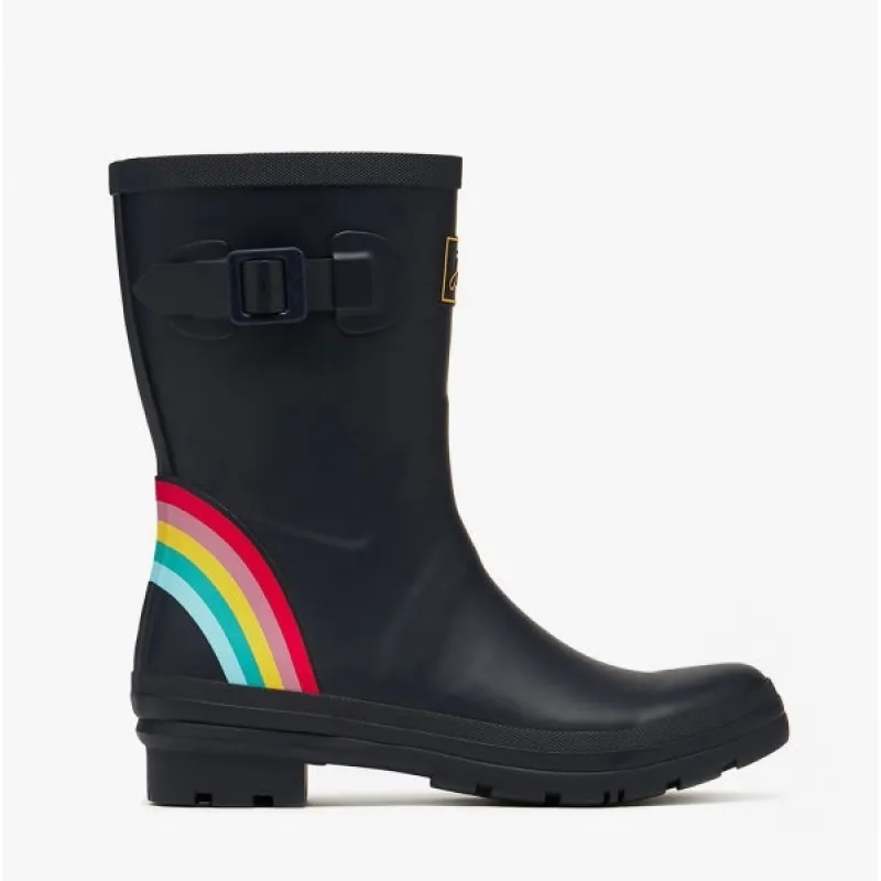 MOLLY WELLY Ladies Rubber Mid-Height Wellies Navy Rainbow sold by Shuperb