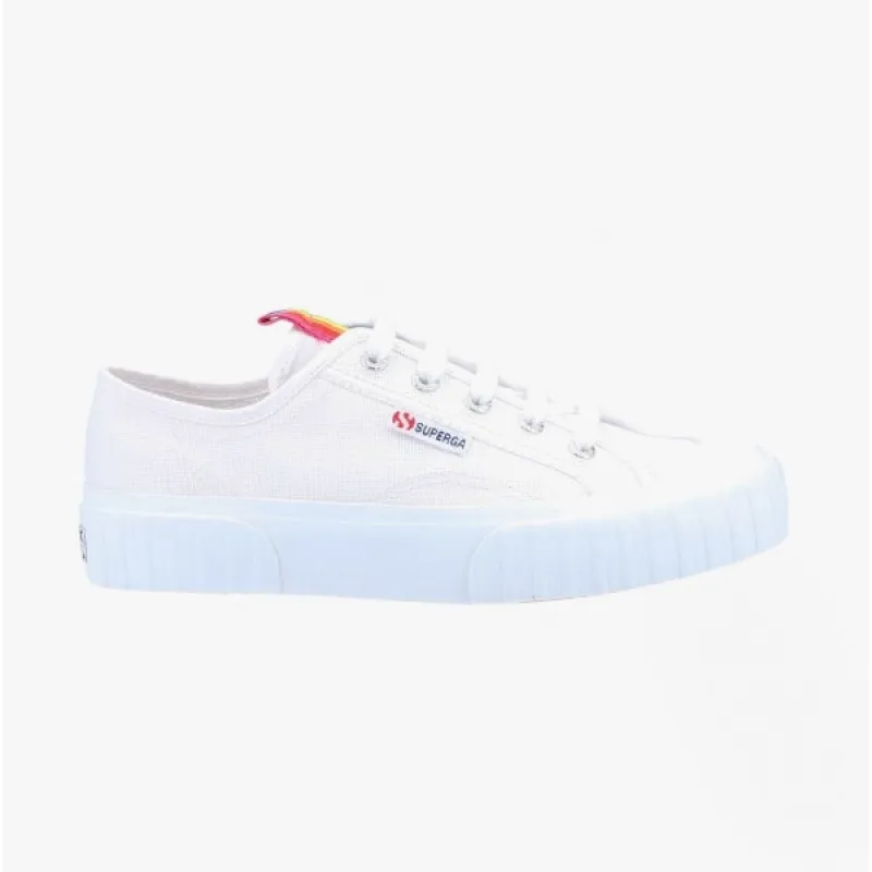 2630 STRIPE RAINBOW Ladies Trainers White/Rainbow sold by Shuperb