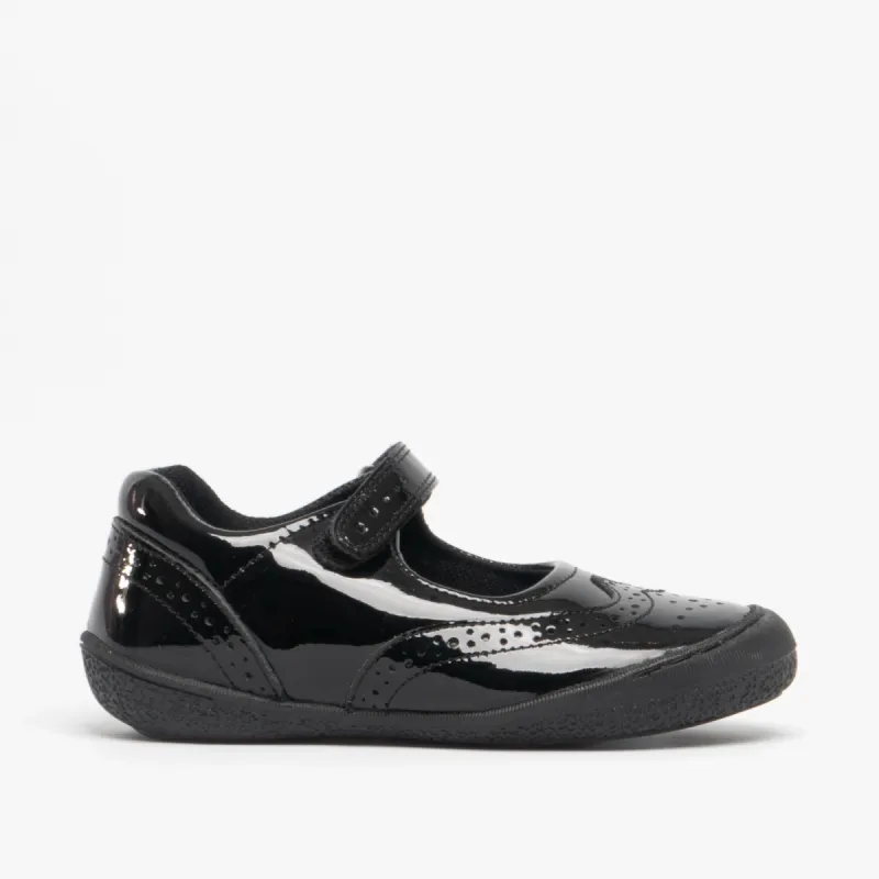 Hush Puppies RINA Girls Leather School Shoes Black Patent sold by Shuperb