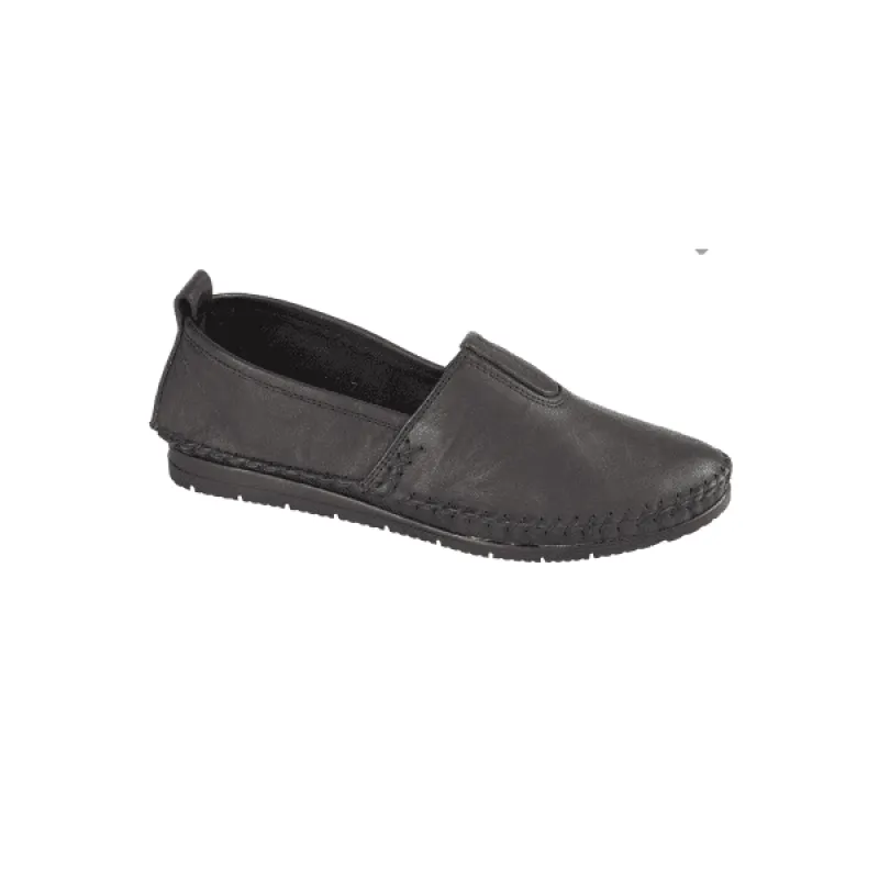 Mod Comfys L990A Womens Soft Leather Slip-On Shoes Black sold by Shuperb