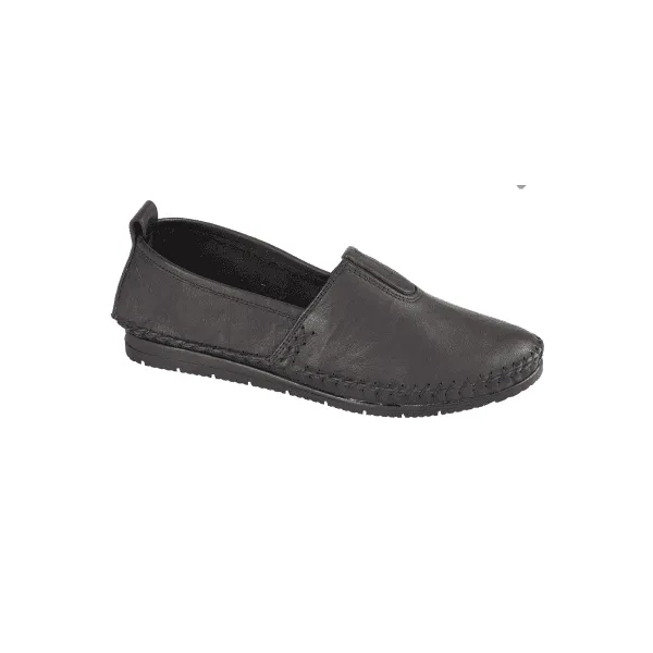 Mod Comfys L990A Womens Soft Leather Slip-On Shoes Black sold by Shuperb