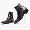 Club Cubano LAMBRO Mens Leather Cuban Heel Boots Black sold by Shuperb