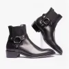 Club Cubano LAMBRO Mens Leather Cuban Heel Boots Black sold by Shuperb