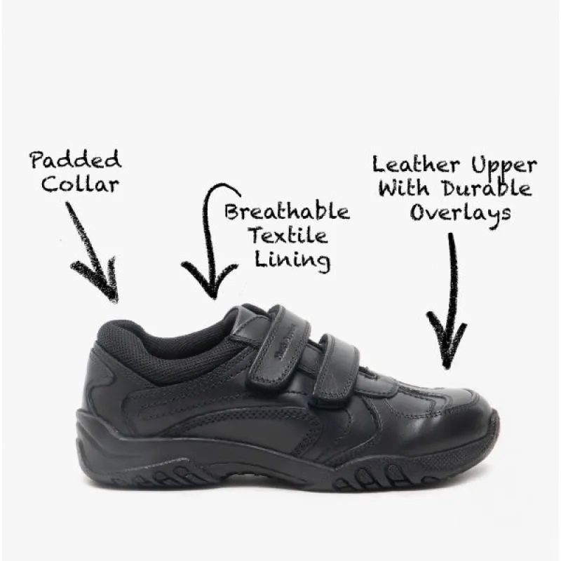 JEZZA 2 SENIOR Boys Leather School Shoes Black sold by Shuperb