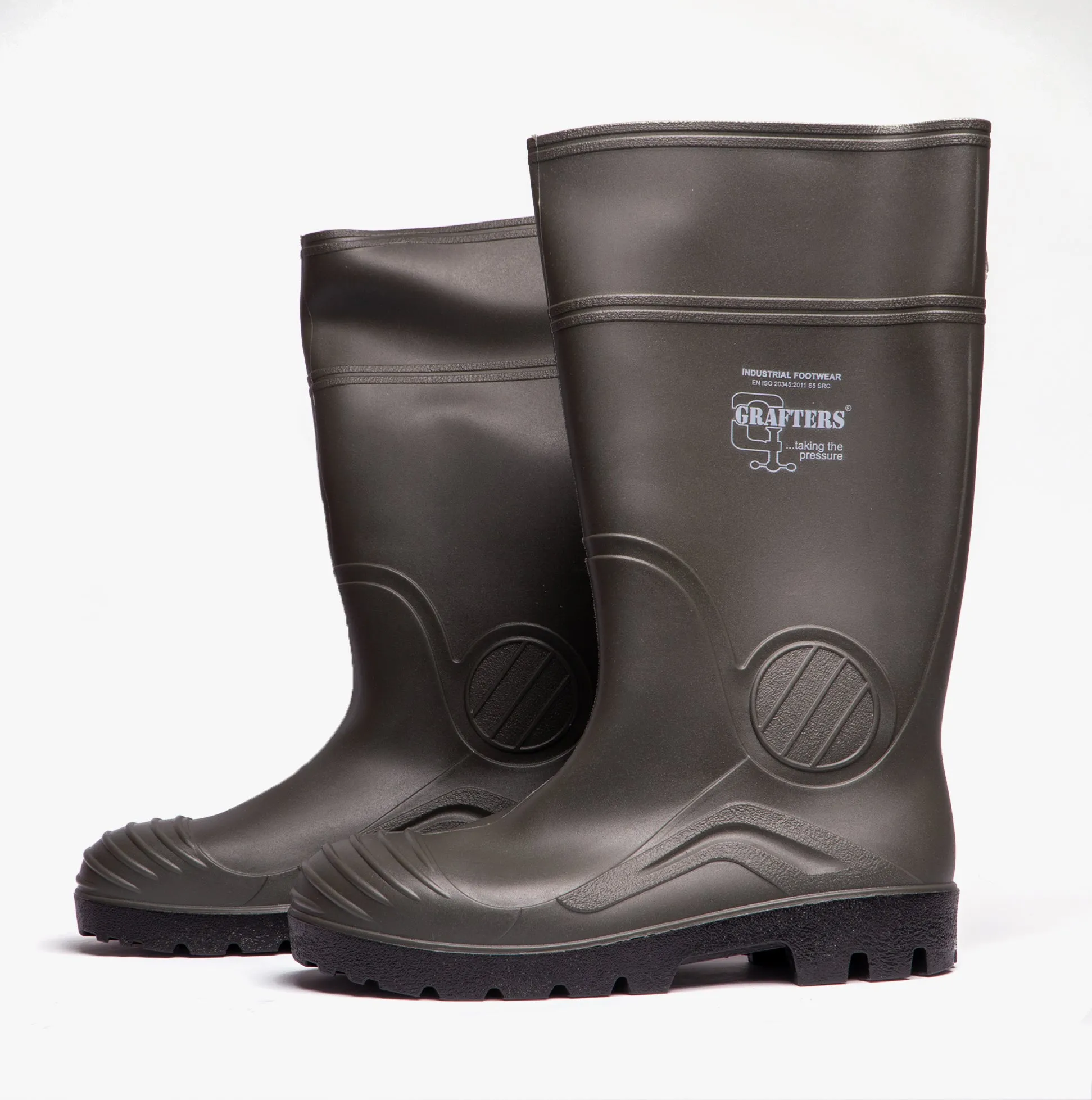 Grafters W408E Mens Wellington Safety Boots Green sold by Shuperb product image thumbnail 5