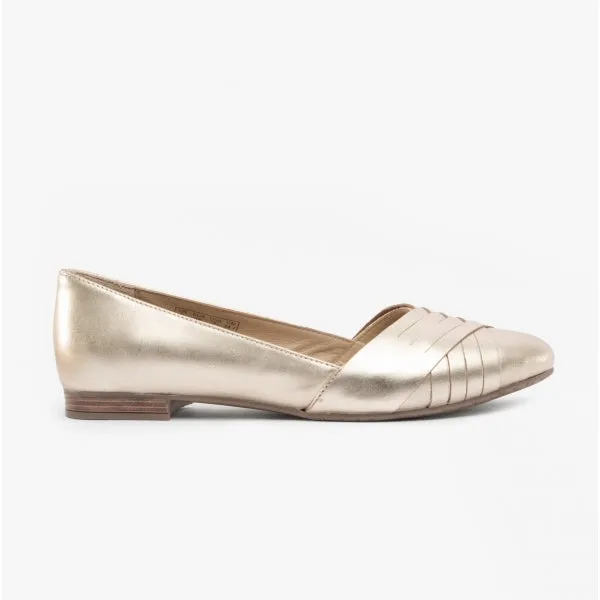 Hush Puppies MARLEY Womens Leather Ballerina Shoes Gold sold by Shuperb