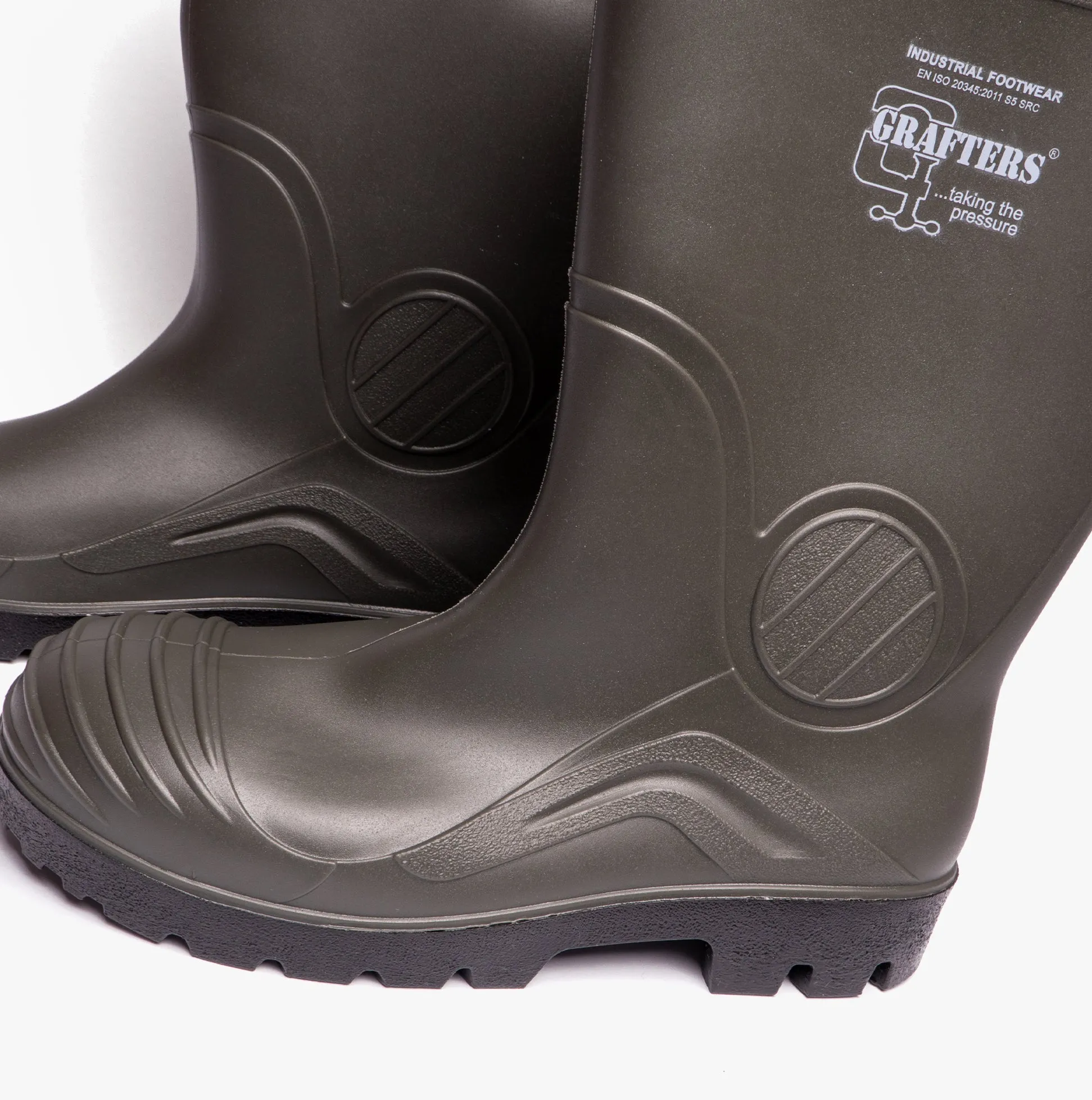 Grafters W408E Mens Wellington Safety Boots Green sold by Shuperb product image thumbnail 4