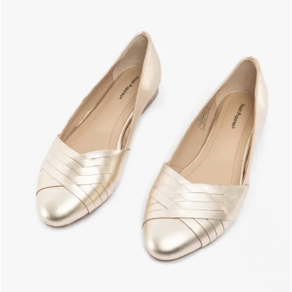 Hush Puppies MARLEY Womens Leather Ballerina Shoes Gold sold by Shuperb product image thumbnail 2