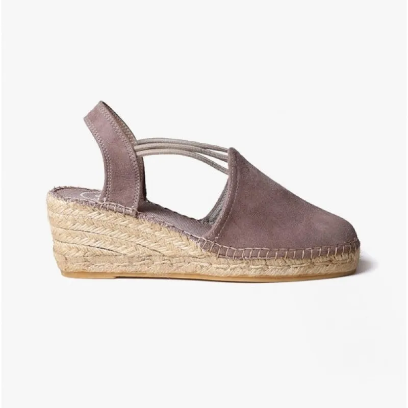 Toni Pons TREMP Womens Suede Wedge Espadrilles Taupe sold by Shuperb