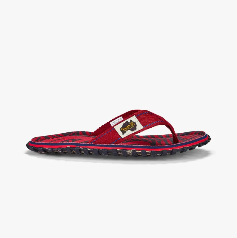 Gumbies ISLANDER Unisex Recycled Flip-Flops Red G sold by Shuperb