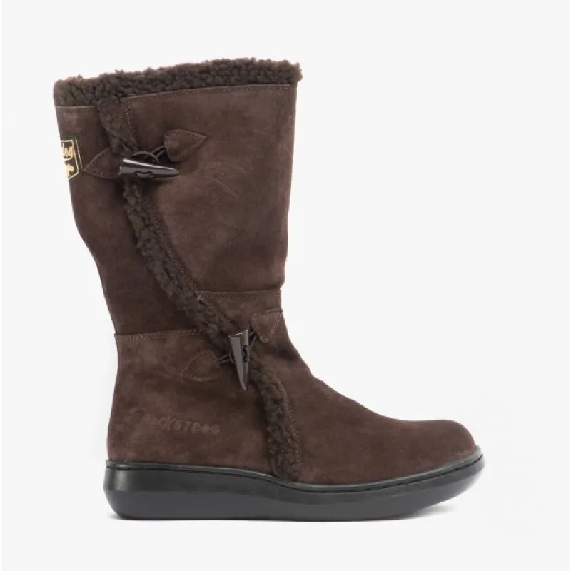 Rocket Dog SLOPE SUEDE Womens Suede Winter Boots Chocolate made by Rocket Dog