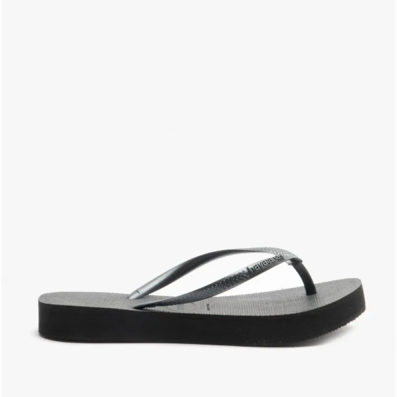 HAV SLIM FLATFORM Ladies Flip Flops Black sold by Shuperb