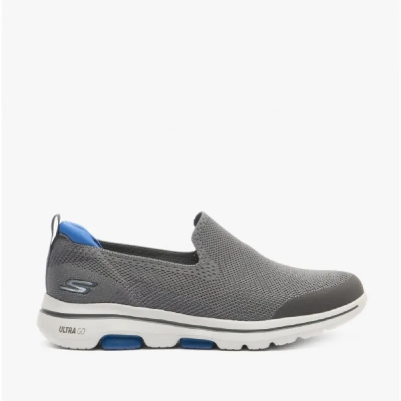 GO WALK 5 PRIZED Mens Slip On Knit Trainers CHAR sold by Shuperb