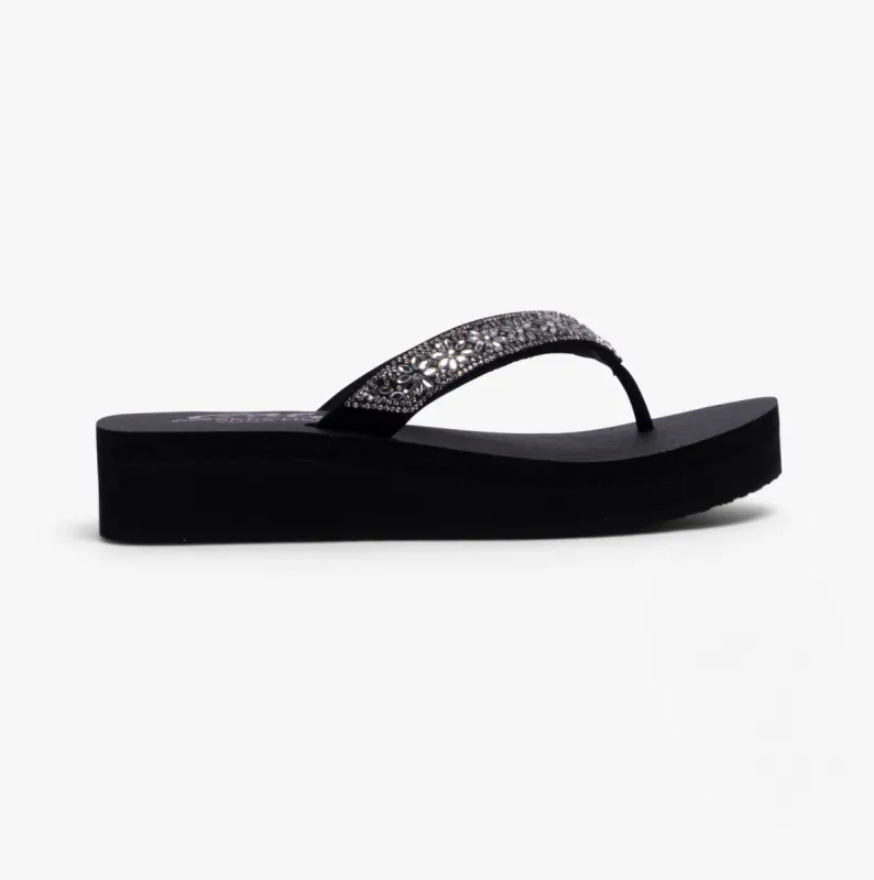 VINYASA - WILD DAISIES Womens Sandals Black sold by Shuperb