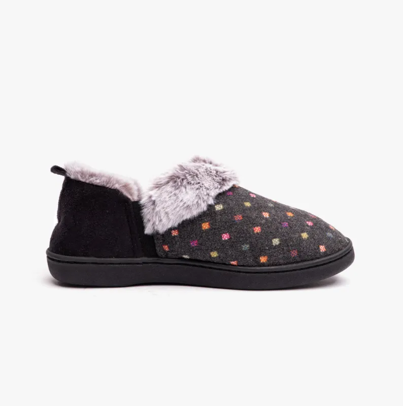 DORA Womens Boot Slippers Charcoal sold by Shuperb