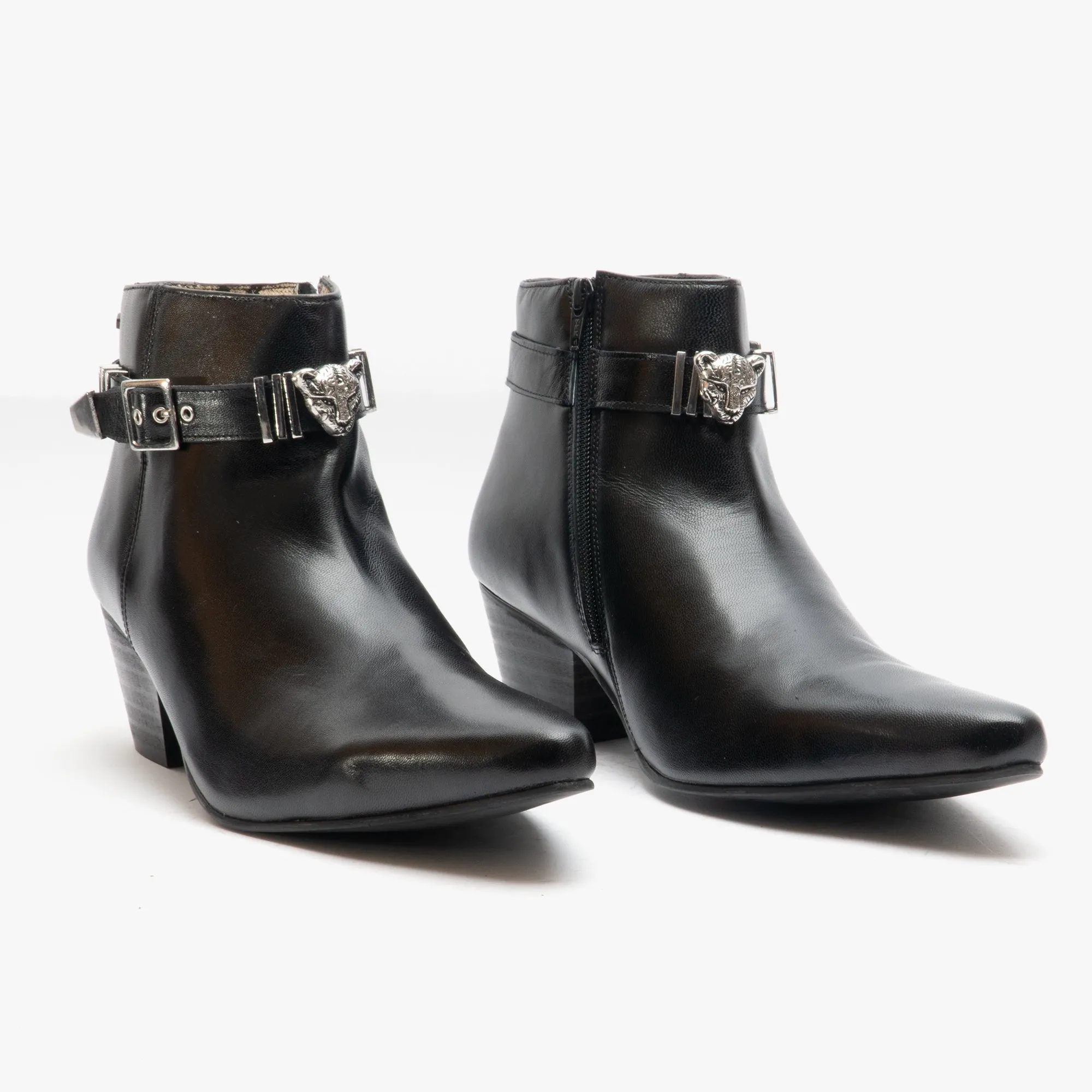 Club Cubano PAVEL Mens Leather Winklepicker Cuban Heel Boots Black sold by Shuperb product image thumbnail 2