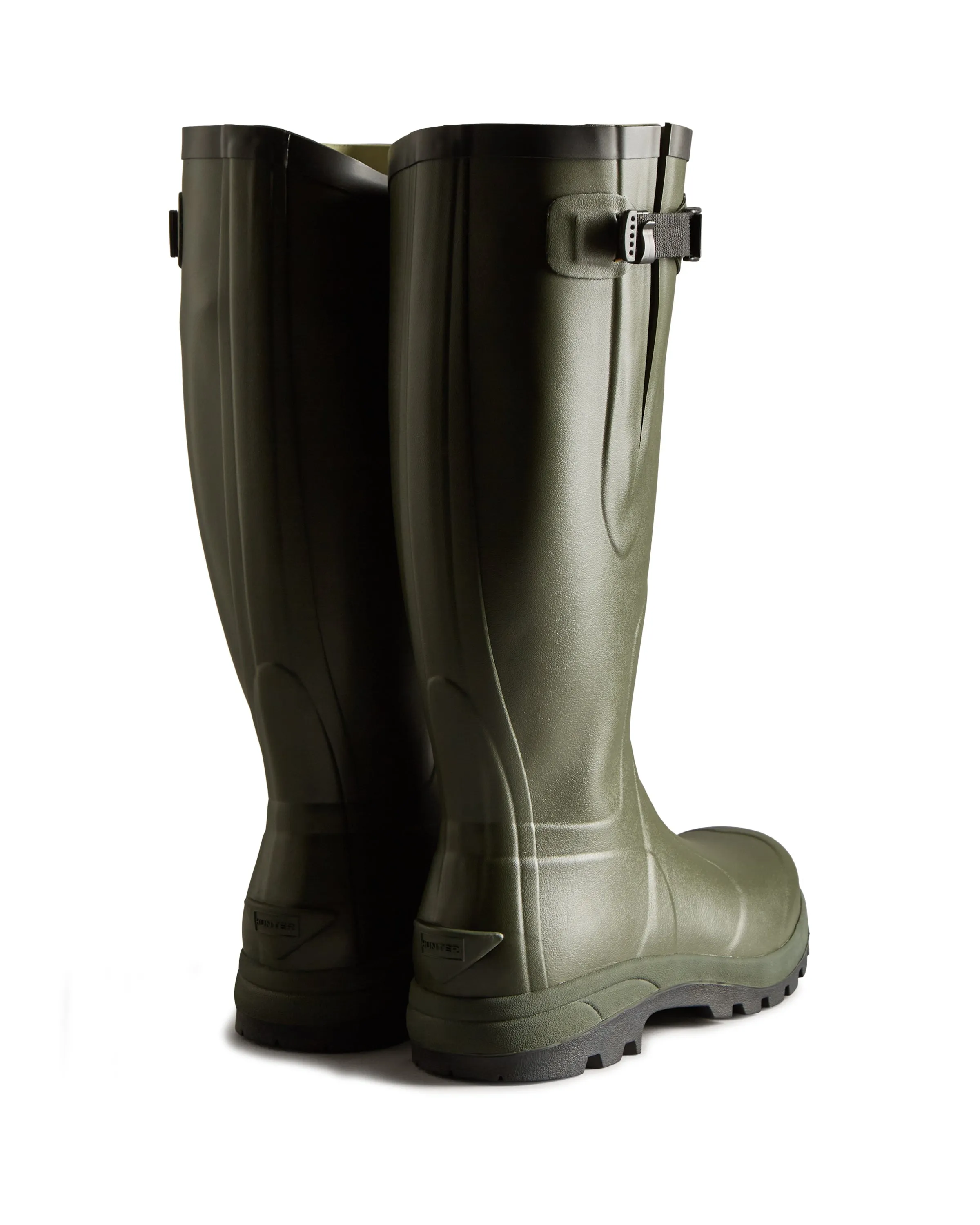 Hunter BALMORAL CLASSIC SIDE ADJUSTABLE Wellies Dark Olive sold by Shuperb
