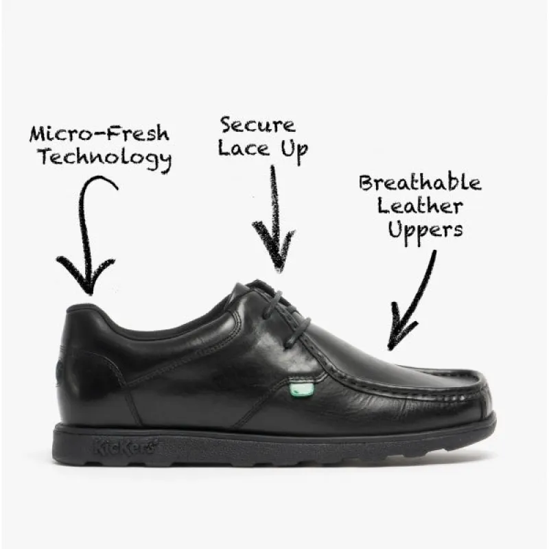 FRAGMA LACE TEEN Boys School Shoes Black sold by Shuperb