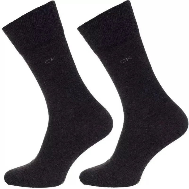 Calvin Klein 2 Pack Mens Crew Classic Socks Grey sold by Shuperb