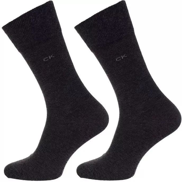 Calvin Klein 2 Pack Mens Crew Classic Socks Grey sold by Shuperb