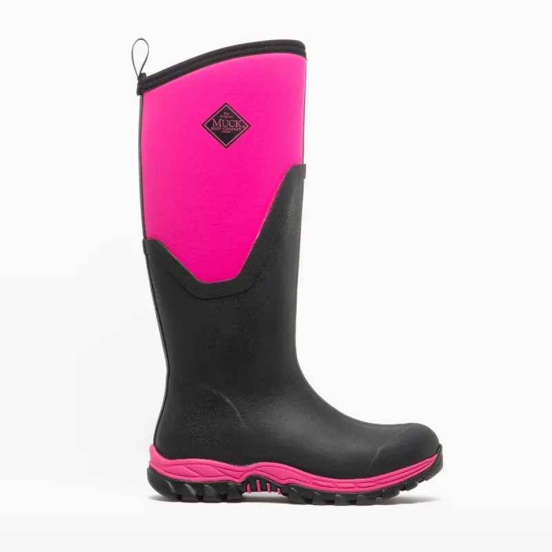 Muck Boots ARCTIC SPORT II TALL Womens Rubber Wellington Boots Black/Pink sold by Shuperb