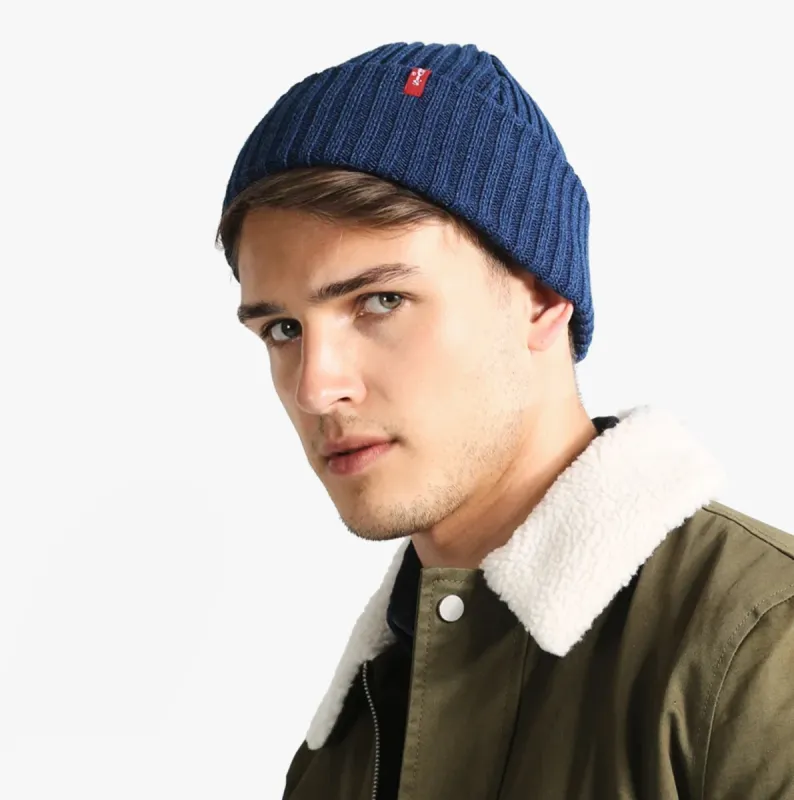 Levi's RIBBED Unisex Beanie Hat Indigo Blue sold by Shuperb