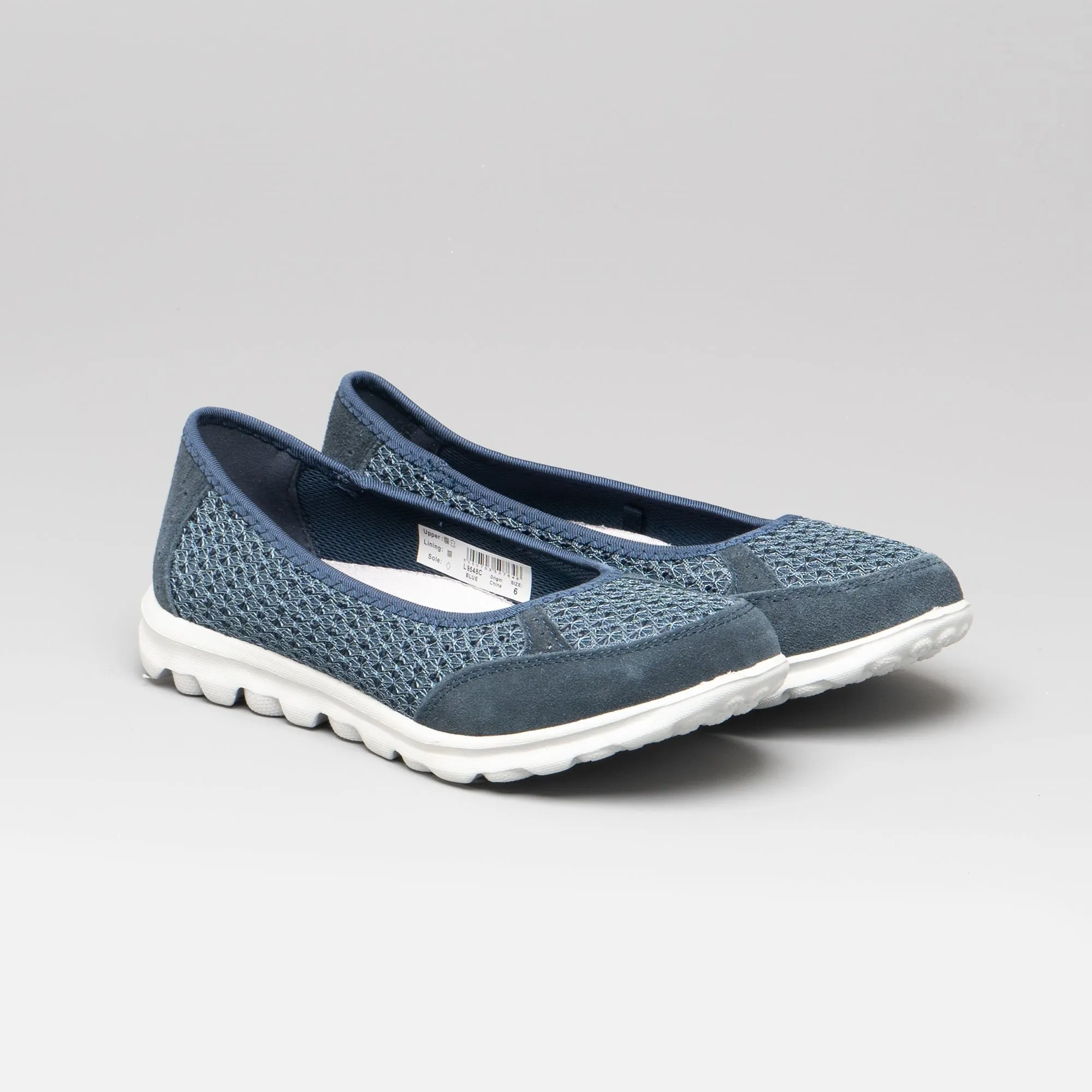 Boulevard L9548C Womens Memory Foam Slip On Trainers Navy sold by Shuperb product image thumbnail 3