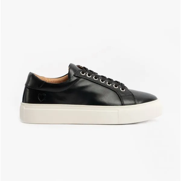PARIS Ladies Lace-Up Trainers Black sold by Shuperb