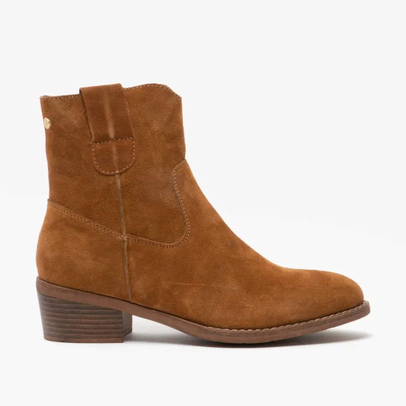 Hush Puppies IVA Womens Suede Ankle Boot Tan sold by Shuperb