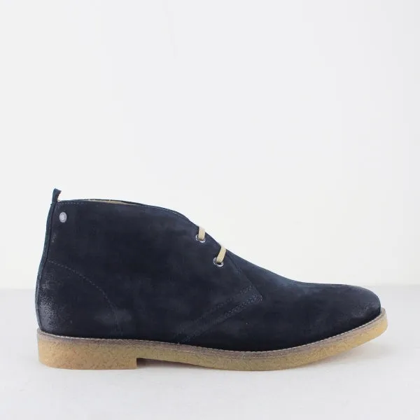 Base London PERRY Mens Burnished Suede Desert Boots Navy sold by Shuperb