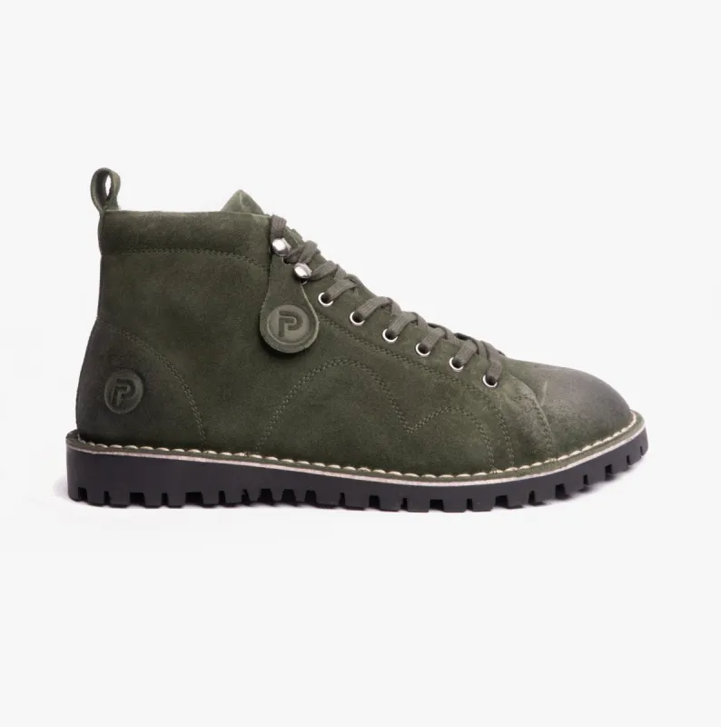 Popps 1961 MOD Mens Suede Monkey Boots Green sold by Shuperb