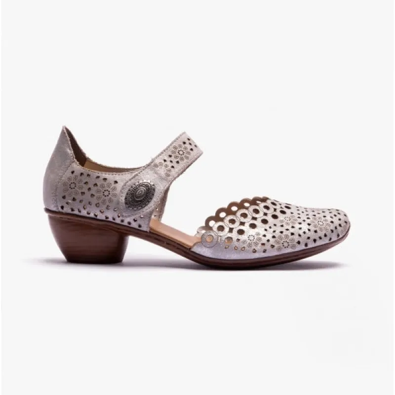 Rieker 43753-90 Womens Shoes Silver/Platinum sold by Shuperb