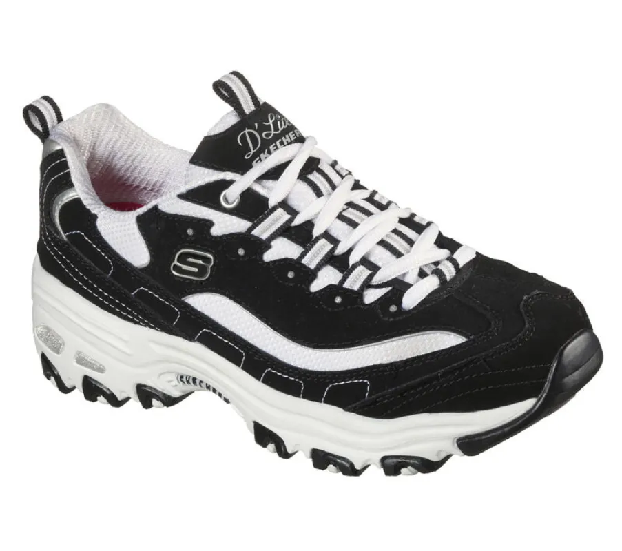 Skechers 11930/BKW D'LITES-BIGGEST FAN Womens Sneaker Black/White sold by Shuperb