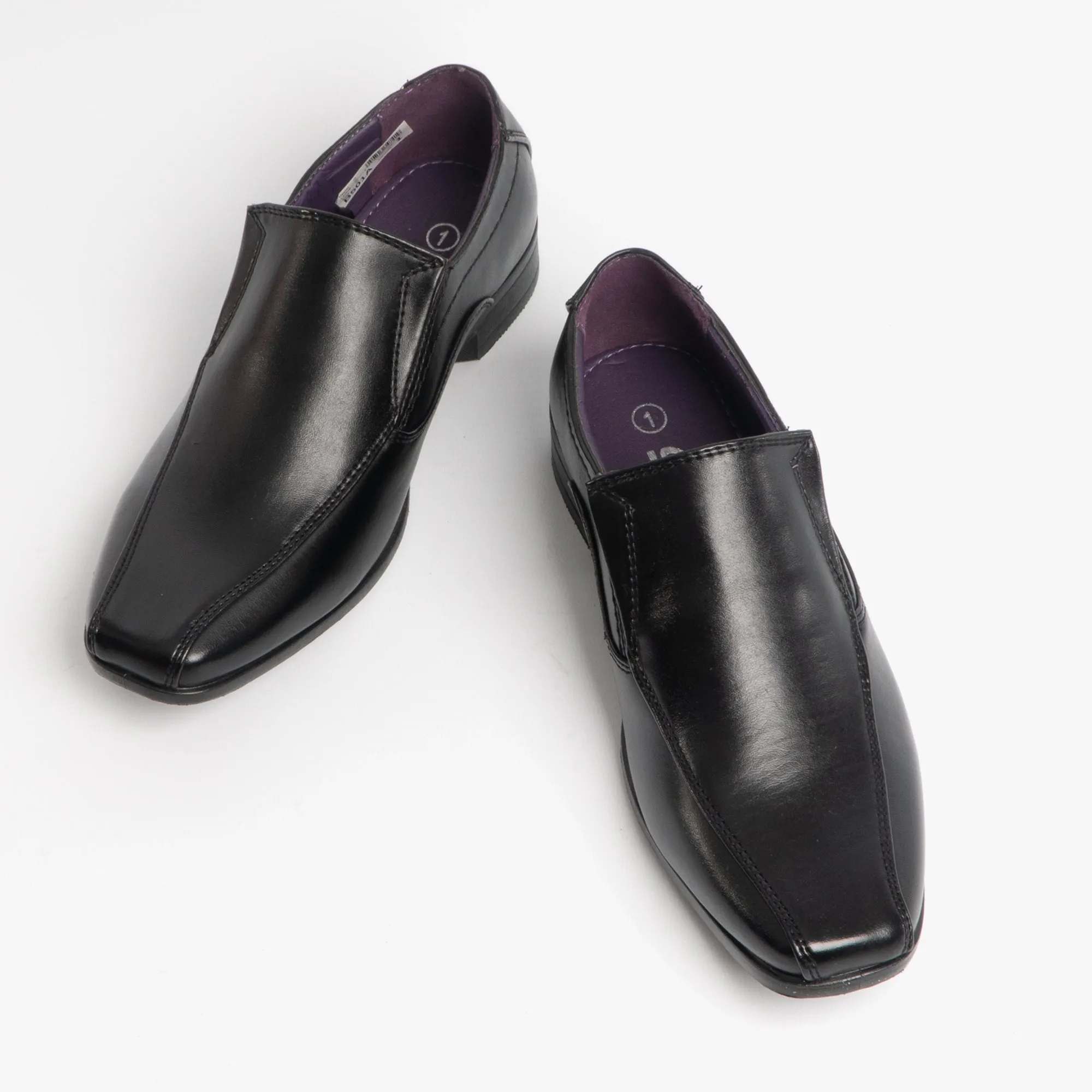 US Brass RAVEN Boys Faux Leather Slip On School Shoes Black sold by Shuperb product image thumbnail 2