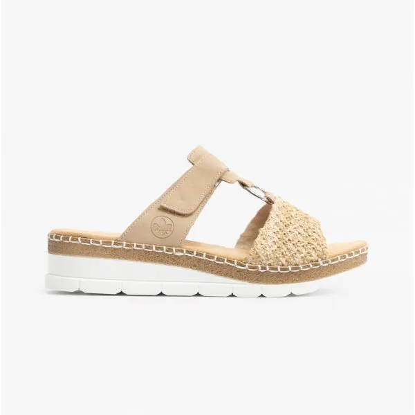 V1243-60 Ladies Textile Sandals Beige sold by Shuperb