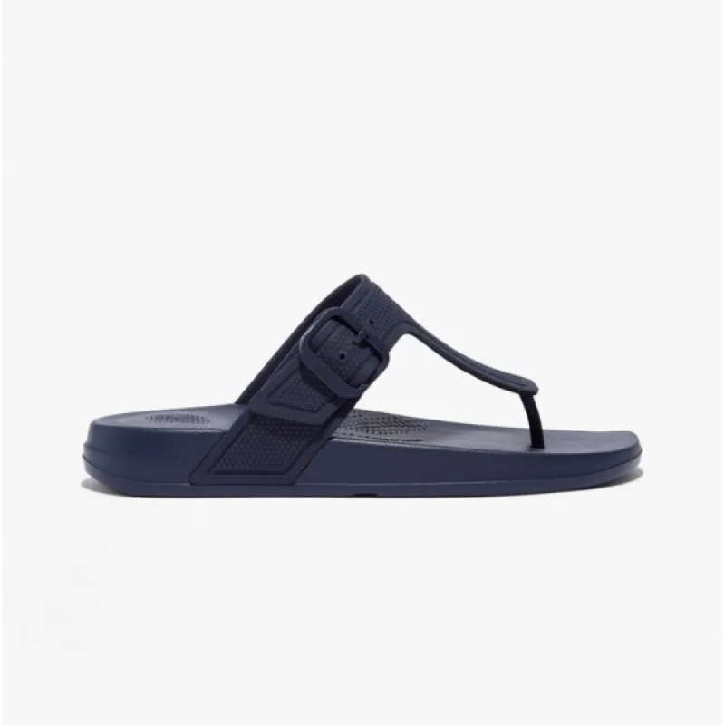 iQUSHION ADJUSTABLE Ladies Buckle Flip-Flops Midnight Navy sold by Shuperb
