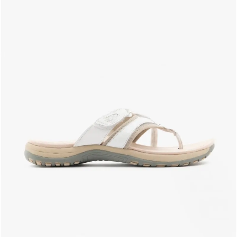 Free Spirit JULIET Womens Leather Toe Post Sandals White Beige sold by Shuperb