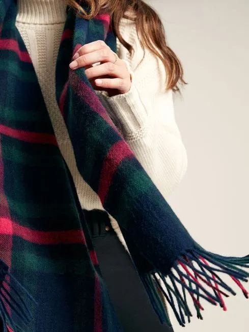 LANGTREE Womens Scarf Navy Pink Check sold by Shuperb product image thumbnail 2