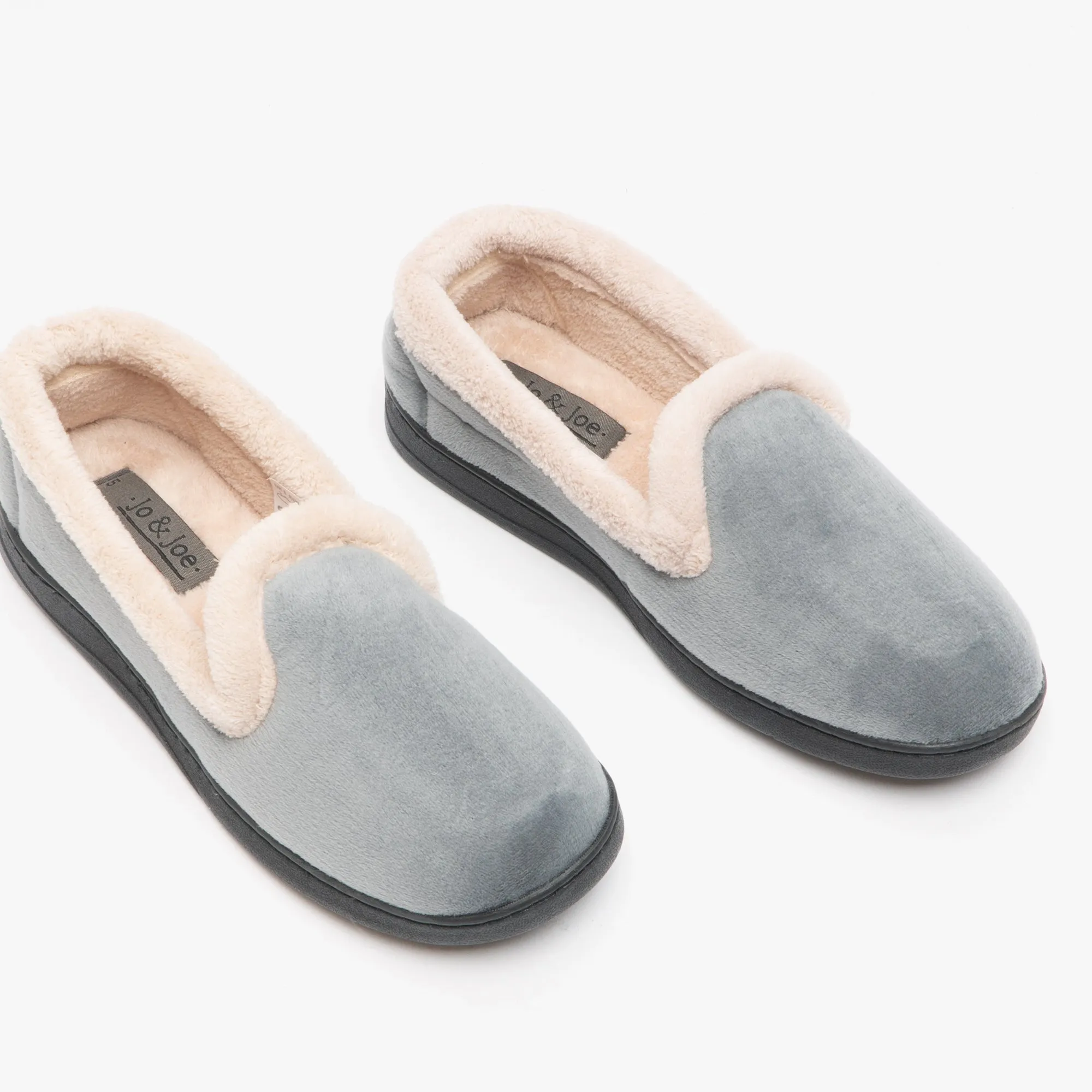 Jo & Joe CASHMERE Womens Velour Full Slippers Grey sold by Shuperb product image thumbnail 2
